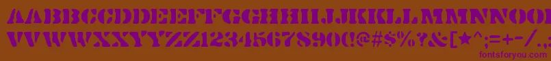 DirtybakersdozenRegular Font – Purple Fonts on Brown Background
