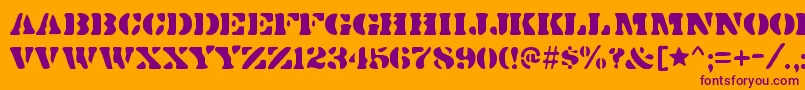DirtybakersdozenRegular Font – Purple Fonts on Orange Background