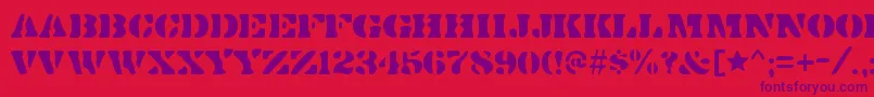 DirtybakersdozenRegular Font – Purple Fonts on Red Background