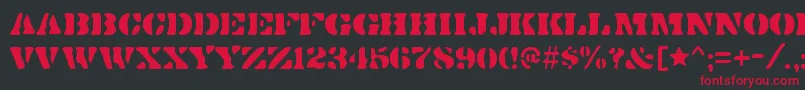 DirtybakersdozenRegular Font – Red Fonts on Black Background