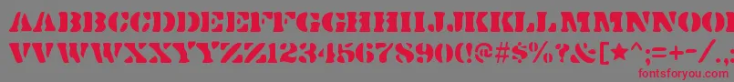 DirtybakersdozenRegular Font – Red Fonts on Gray Background