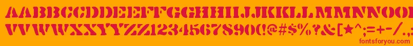 DirtybakersdozenRegular Font – Red Fonts on Orange Background