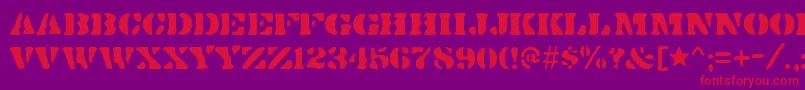 DirtybakersdozenRegular-fontti – punaiset fontit violetilla taustalla