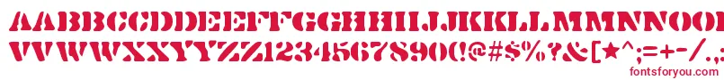 Czcionka DirtybakersdozenRegular – czerwone czcionki na białym tle