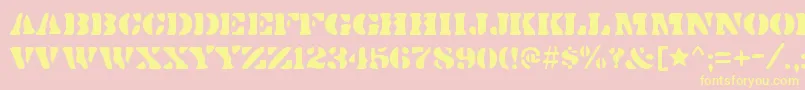 DirtybakersdozenRegular Font – Yellow Fonts on Pink Background