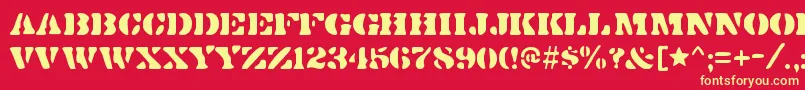 DirtybakersdozenRegular Font – Yellow Fonts on Red Background