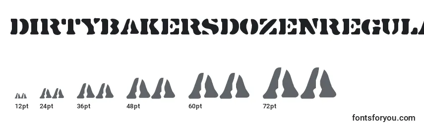 Размеры шрифта DirtybakersdozenRegular