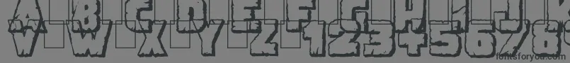 フォントDemolitionCrackShadow – 黒い文字の灰色の背景