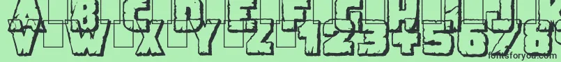 DemolitionCrackShadow Font – Black Fonts on Green Background