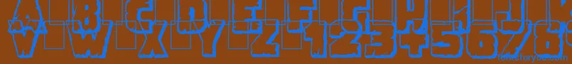 DemolitionCrackShadow Font – Blue Fonts on Brown Background
