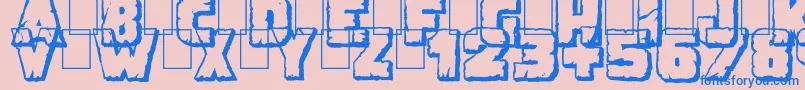 DemolitionCrackShadow Font – Blue Fonts on Pink Background