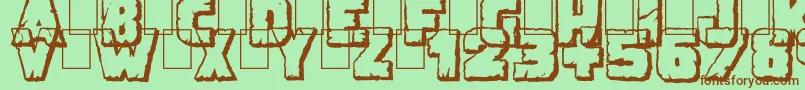 DemolitionCrackShadow Font – Brown Fonts on Green Background