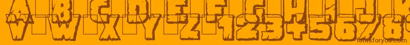 DemolitionCrackShadow Font – Brown Fonts on Orange Background