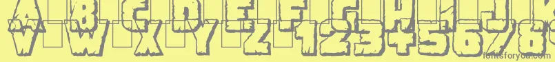 DemolitionCrackShadow Font – Gray Fonts on Yellow Background