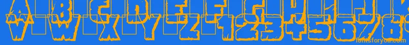 DemolitionCrackShadow Font – Orange Fonts on Blue Background