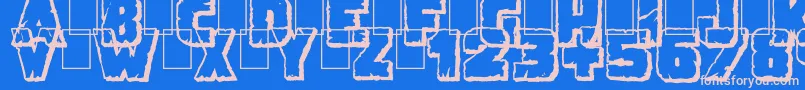 DemolitionCrackShadow Font – Pink Fonts on Blue Background