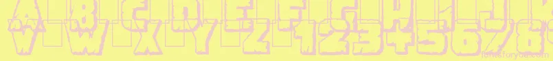 DemolitionCrackShadow Font – Pink Fonts on Yellow Background