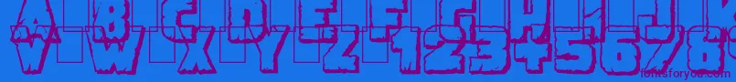 DemolitionCrackShadow Font – Purple Fonts on Blue Background