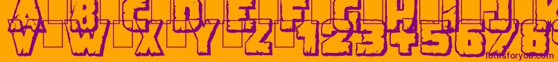 フォントDemolitionCrackShadow – オレンジの背景に紫のフォント