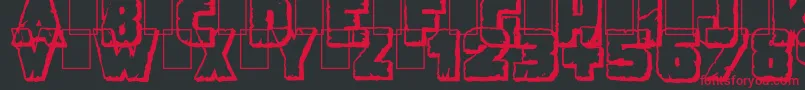 DemolitionCrackShadow Font – Red Fonts on Black Background