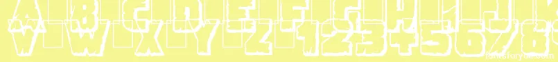 DemolitionCrackShadow Font – White Fonts on Yellow Background