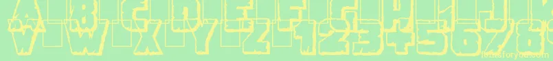 DemolitionCrackShadow Font – Yellow Fonts on Green Background