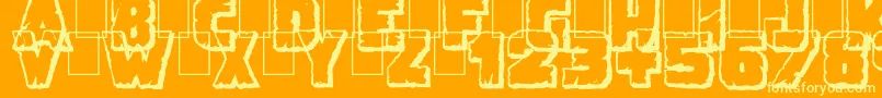 DemolitionCrackShadow Font – Yellow Fonts on Orange Background