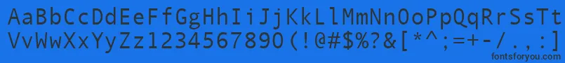 Fonte QuicktypeIiMono – fontes pretas em um fundo azul