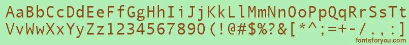 Lisätietoja QuicktypeIiMono-fontista QuicktypeIiMono-fontti – ruskeat fontit vihreällä taustalla