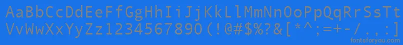 フォントQuicktypeIiMono – 青い背景に灰色の文字