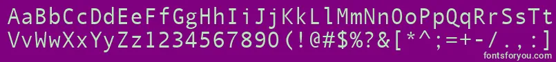 Шрифт QuicktypeIiMono – зелёные шрифты на фиолетовом фоне