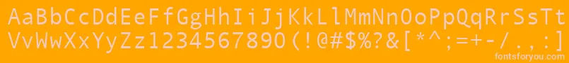 En savoir plus sur la police QuicktypeIiMono Police QuicktypeIiMono – polices roses sur fond orange