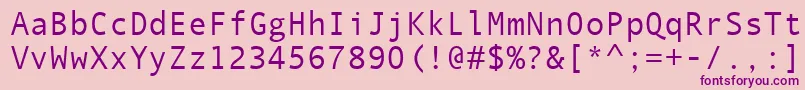 QuicktypeIiMonoフォントについての詳細 フォントQuicktypeIiMono – ピンクの背景に紫のフォント