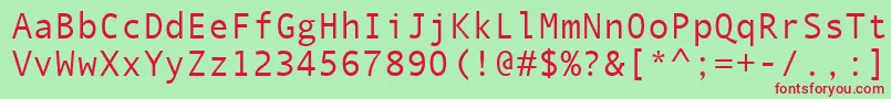 Шрифт QuicktypeIiMono – красные шрифты на зелёном фоне