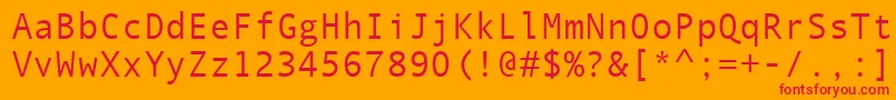 QuicktypeIiMono Font – Red Fonts on Orange Background