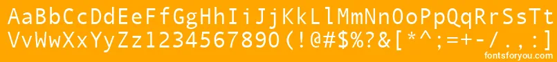More about QuicktypeIiMono Font QuicktypeIiMono Font – White Fonts on Orange Background