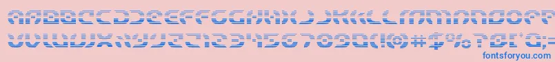 Starfightergrad-Schriftart – Blaue Schriften auf rosa Hintergrund