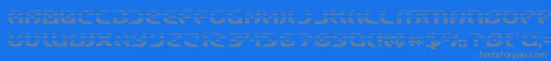 Starfightergrad-Schriftart – Graue Schriften auf blauem Hintergrund