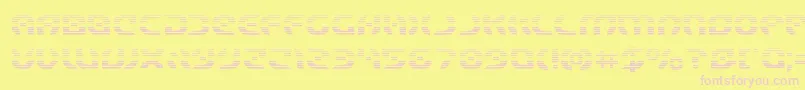 Starfightergrad-Schriftart – Rosa Schriften auf gelbem Hintergrund