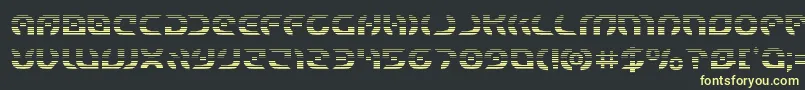 フォントStarfightergrad – 黒い背景に黄色の文字