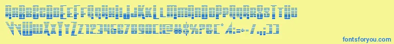 Vindicatorgrad Font – Blue Fonts on Yellow Background