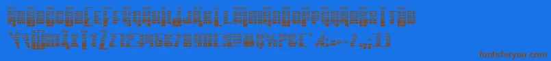 Vindicatorgrad-Schriftart – Braune Schriften auf blauem Hintergrund