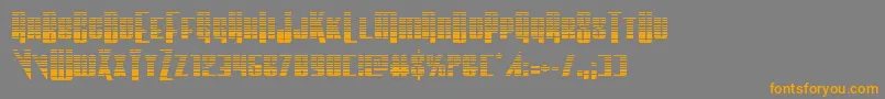 フォントVindicatorgrad – オレンジの文字は灰色の背景にあります。