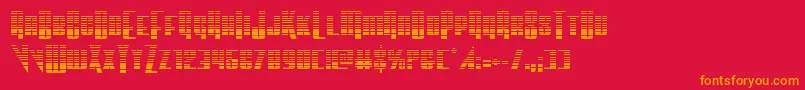 Vindicatorgrad-fontti – oranssit fontit punaisella taustalla