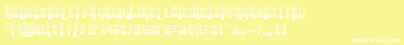 Vindicatorgrad-fontti – valkoiset fontit keltaisella taustalla