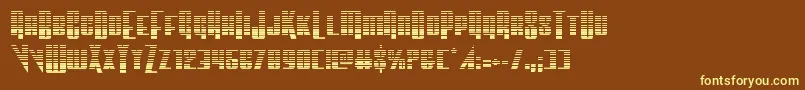Vindicatorgrad-fontti – keltaiset fontit ruskealla taustalla