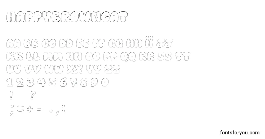 Czcionka HappyBrownCat – alfabet, cyfry, specjalne znaki