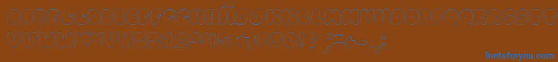 HappyBrownCat Font – Blue Fonts on Brown Background