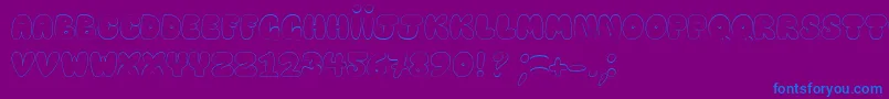 HappyBrownCat Font – Blue Fonts on Purple Background