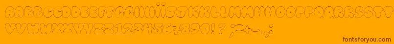 Fonte HappyBrownCat – fontes marrons em um fundo laranja
